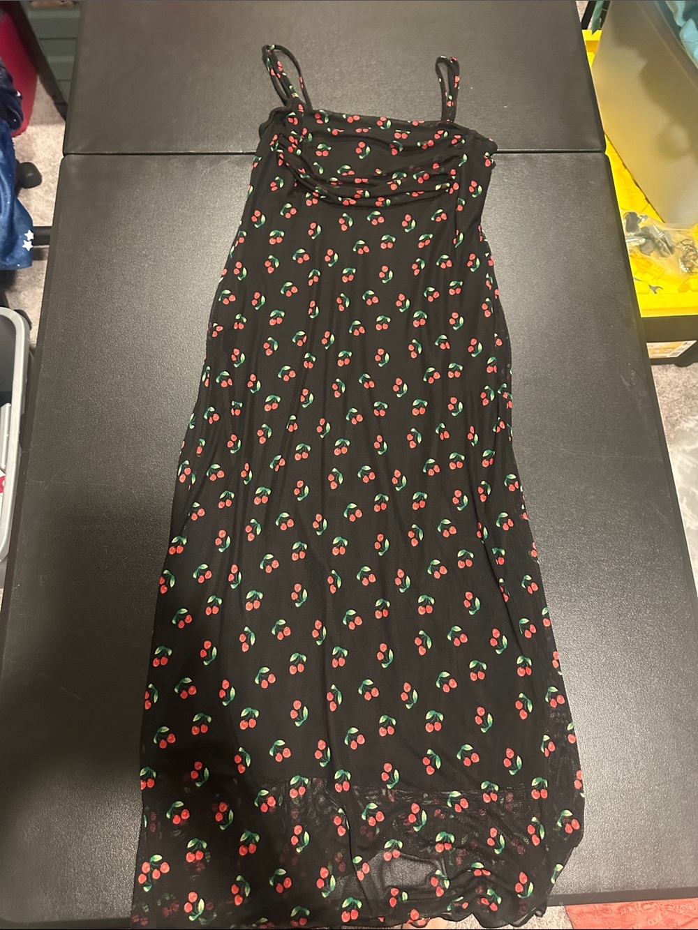 See You Monday Black Cherry-Print Midi Dress